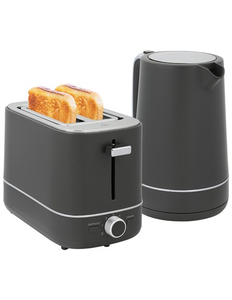 HOMCOM Kettle and Toaster Set, 1.7L 3000W Fast Boil Kettle & 2 Slice Toaster Kitchen Set with 6 Level Browning Controls, Defrost - pic 127128 | FastDaddyshop