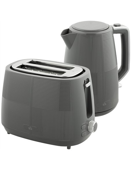 HOMCOM Kettle and Toaster Set, 1.7L 3000W Fast Boil Kettle & 2 Slice Toaster Kitchen Set with 7 Level Browning Controls, Defrost - pic 127137 | FastDaddyshop