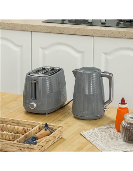 HOMCOM Kettle and Toaster Set, 1.7L 3000W Fast Boil Kettle & 2 Slice Toaster Kitchen Set with 7 Level Browning Controls, Defrost - pic 127138 | FastDaddyshop