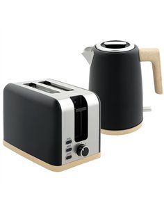 HOMCOM Kettle and Toaster Set, 1.7L 3000W Fast Boil Kettle & 2 Slice Toaster Kitchen Set with 7 Level Browning Controls, Defrost