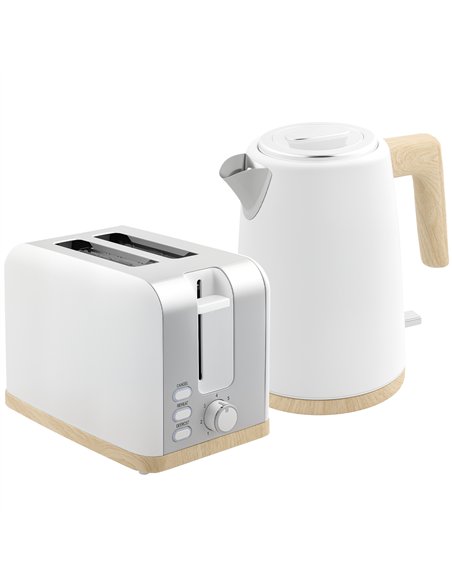 HOMCOM Kettle and Toaster Set, 1.7L 3000W Fast Boil Kettle & 2 Slice Toaster Kitchen Set with 7 Level Browning Controls, Defrost - pic 127173 | FastDaddyshop