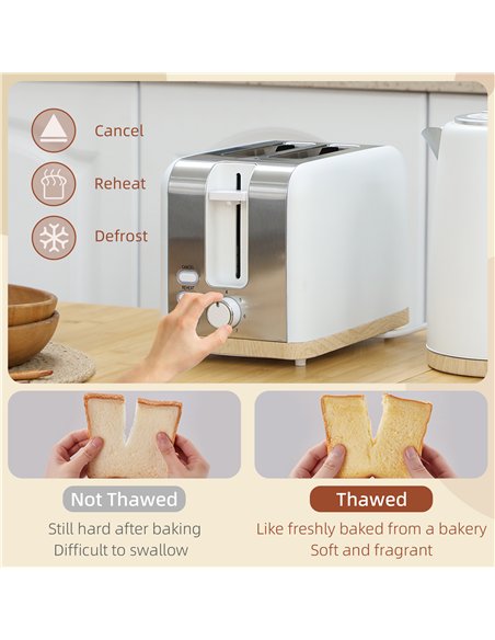 HOMCOM Kettle and Toaster Set, 1.7L 3000W Fast Boil Kettle & 2 Slice Toaster Kitchen Set with 7 Level Browning Controls, Defrost - pic 127177 | FastDaddyshop