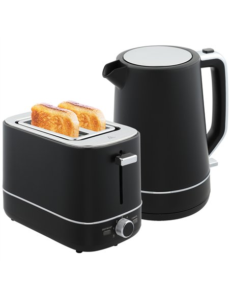 HOMCOM Kettle and Toaster Set, 1.7L 3000W Fast Boil Kettle & 2 Slice Toaster Kitchen Set with 6 Level Browning Controls, Defrost - pic 127182 | FastDaddyshop