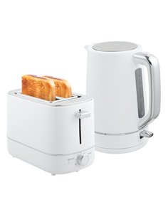 HOMCOM Kettle and Toaster Set, 1.7L 3000W Fast Boil Kettle & 2 Slice Toaster Kitchen Set with 6 Level Browning Controls, Defrost