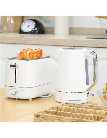 HOMCOM Kettle and Toaster Set, 1.7L 3000W Fast Boil Kettle & 2 Slice Toaster Kitchen Set with 6 Level Browning Controls, Defrost - pic 127192 | FastDaddyshop