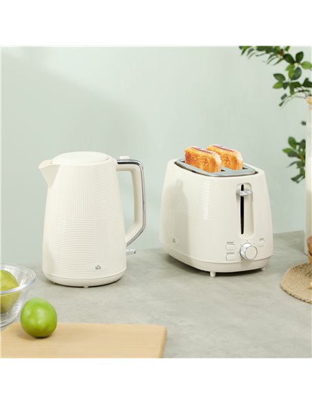 HOMCOM Kettle and Toaster Set, 1.7L 3000W Fast Boil Kettle & 2 Slice Toaster Kitchen Set with 7 Level Browning Controls, Defrost - pic 127201 | FastDaddyshop