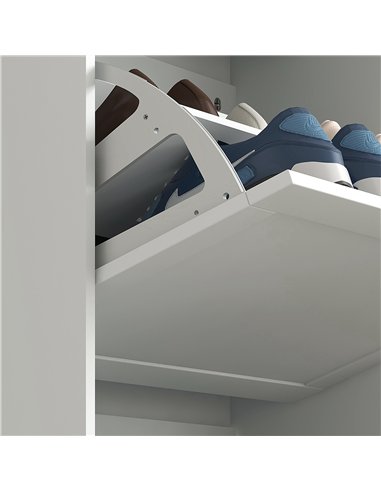HOMCOM Modern Compact Three-Drawer Shoe Storage Cabinet - White