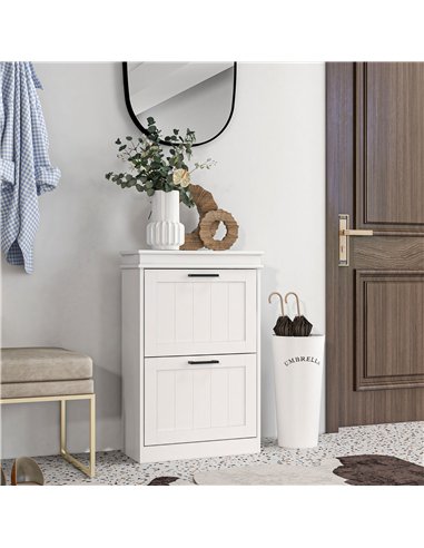 HOMCOM Two-Drawer Minimalistic Shoe Storage Cabinet, for 10 Shoes