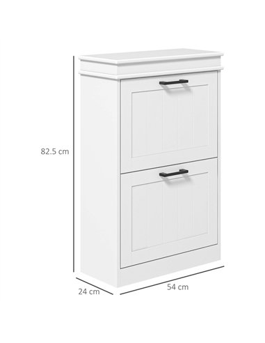 HOMCOM Two-Drawer Minimalistic Shoe Storage Cabinet, for 10 Shoes