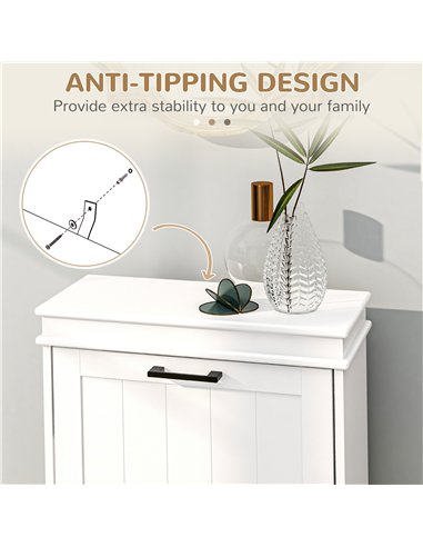 HOMCOM Two-Drawer Minimalistic Shoe Storage Cabinet, for 10 Shoes