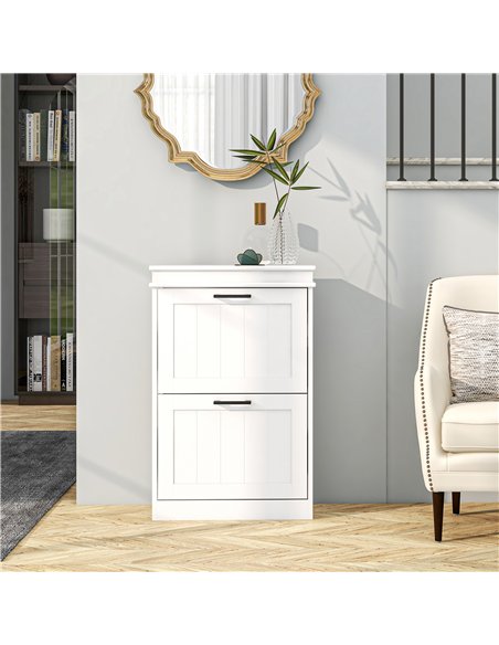 HOMCOM Two-Drawer Minimalistic Shoe Storage Cabinet, for 10 Shoes - pic 127234 | FastDaddyshop