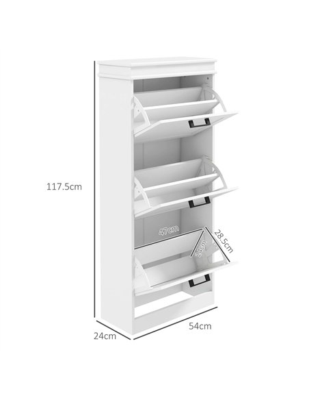 HOMCOM Three-Drawer Minimalistic Shoe Storage Cabinet, for 15 Shoes - pic 127238 | FastDaddyshop