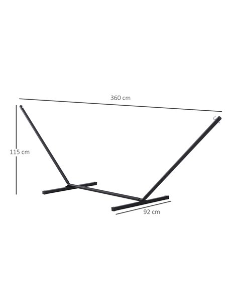 Outsunny 3.6m Extra-long Universal Hammock Stand Metal Frame Garden Camping Picnic Outdoor Patio Replacement - Stand Only - pic 12724 | FastDaddyshop