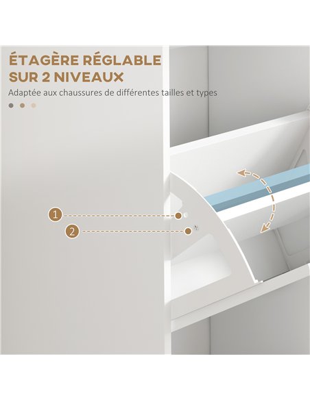 HOMCOM Three-Drawer Minimalistic Shoe Storage Cabinet, for 15 Shoes - pic 127240 | FastDaddyshop