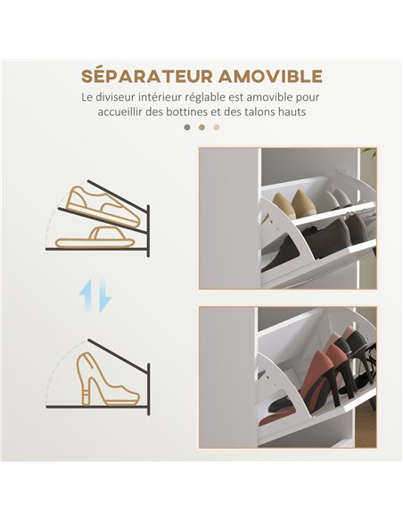 HOMCOM Three-Drawer Minimalistic Shoe Storage Cabinet, for 15 Shoes - pic 127241 | FastDaddyshop