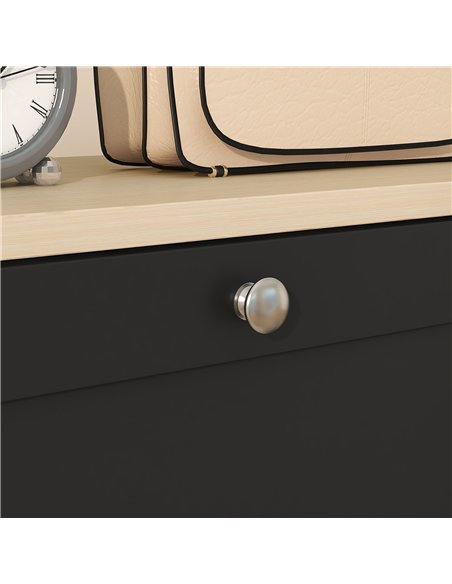 HOMCOM Modern Compact Three-Drawer Shoe Storage Cabinet - Black - pic 127253 | FastDaddyshop