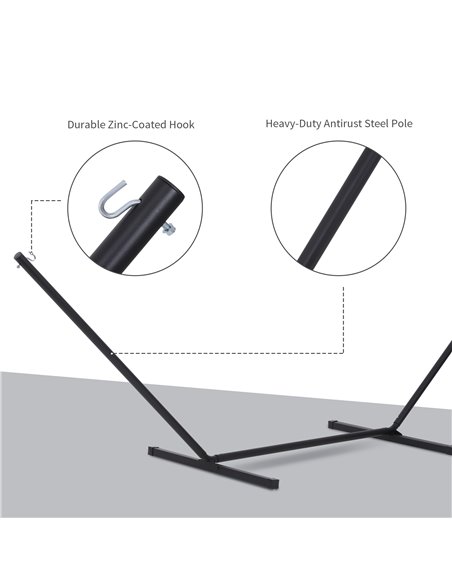 Outsunny 3.6m Extra-long Universal Hammock Stand Metal Frame Garden Camping Picnic Outdoor Patio Replacement - Stand Only - pic 12726 | FastDaddyshop