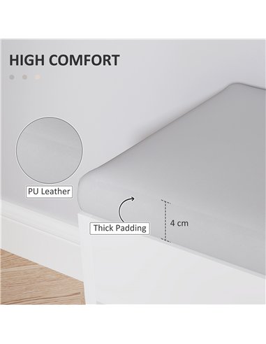HOMCOM Shoes Cabinet Bench Hidden Storage Padded Seat Organiser Footwear Rack Hallway Cream White