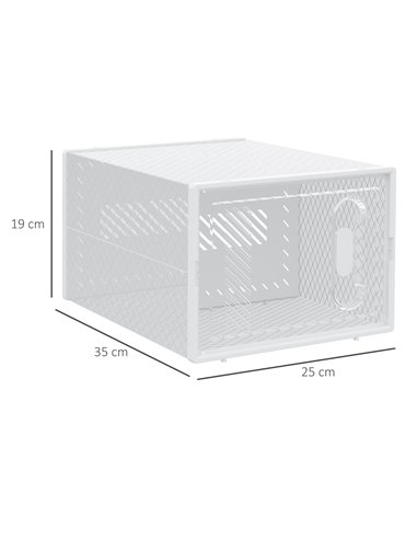 HOMCOM 8PCS Clear Shoe Box, Plastic Stackable Shoe Storage Box for UK/EU Size up to 8.5/43 with Magnetic Door for Women/Men, 25 