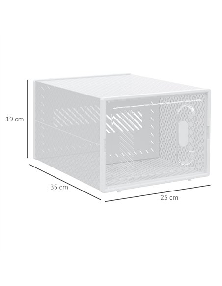 HOMCOM 8PCS Clear Shoe Box, Plastic Stackable Shoe Storage Box for UK/EU Size up to 8.5/43 with Magnetic Door for Women/Men, 25  - pic 127292 | FastDaddyshop