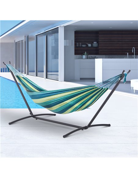 Outsunny 2.8m Extra-long Universal Hammock Stand, Metal Frame - Stand Only - pic 12731 | FastDaddyshop