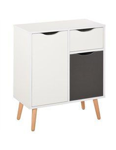 HOMCOM Sideboard Floor Cabinet Storage Cupboard with Drawer for Bedroom, Living Room, Entryway, Grey