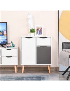 HOMCOM Sideboard Floor Cabinet Storage Cupboard with Drawer for Bedroom, Living Room, Entryway, Grey 2