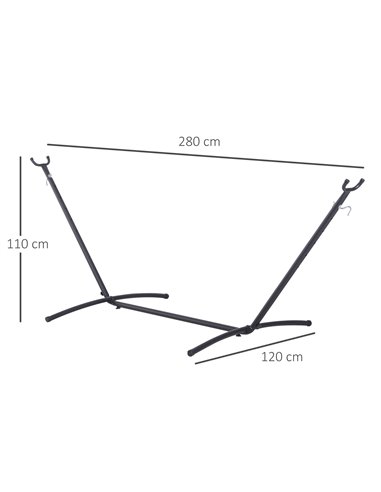 Outsunny 2.8m Extra-long Universal Hammock Stand, Metal Frame - Stand Only