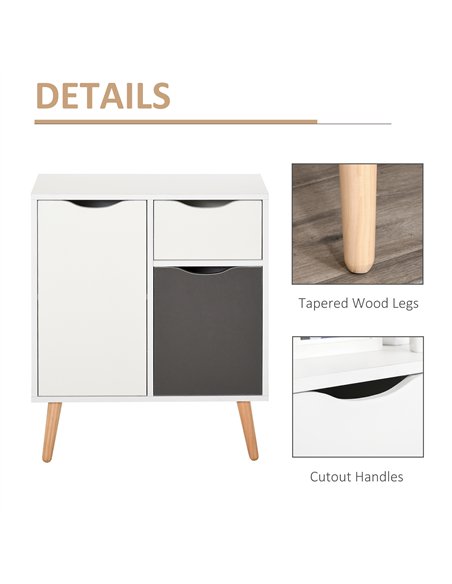 HOMCOM Sideboard Floor Cabinet Storage Cupboard with Drawer for Bedroom, Living Room, Entryway, Grey - pic 127322 | FastDaddyshop