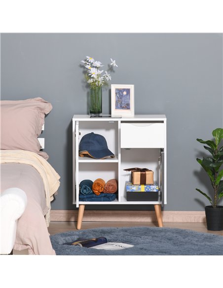 HOMCOM Sideboard Floor Cabinet Storage Cupboard with Drawer for Bedroom, Living Room, Entryway, Grey - pic 127323 | FastDaddyshop