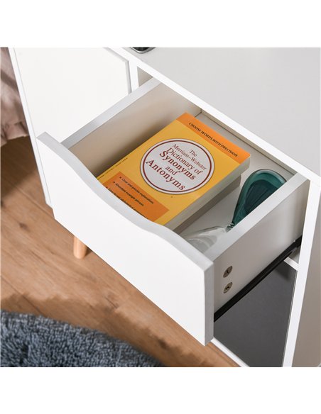 HOMCOM Sideboard Floor Cabinet Storage Cupboard with Drawer for Bedroom, Living Room, Entryway, Grey - pic 127325 | FastDaddyshop