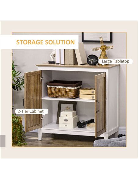 HOMCOM Farmhouse Storage Cabinet, Sideboard Storage Cupboard with Double Doors and Shelves for Kitchen, Bedroom, Living room, Di - pic 127329 | FastDaddyshop