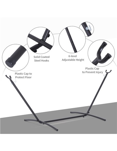 Outsunny 2.8m Extra-long Universal Hammock Stand, Metal Frame - Stand Only - pic 12733 | FastDaddyshop