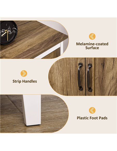 HOMCOM Farmhouse Storage Cabinet, Sideboard Storage Cupboard with Double Doors and Shelves for Kitchen, Bedroom, Living room, Di - pic 127331 | FastDaddyshop