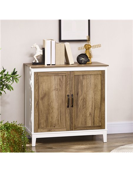 HOMCOM Farmhouse Storage Cabinet, Sideboard Storage Cupboard with Double Doors and Shelves for Kitchen, Bedroom, Living room, Di - pic 127332 | FastDaddyshop