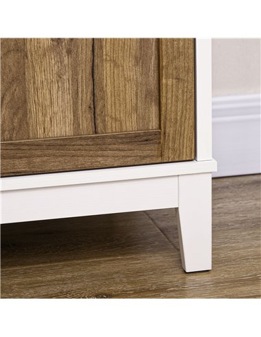 HOMCOM Farmhouse Storage Cabinet, Sideboard Storage Cupboard with Double Doors and Shelves for Kitchen, Bedroom, Living room, Di