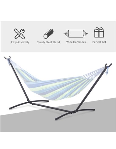 Outsunny 2.8m Extra-long Universal Hammock Stand, Metal Frame - Stand Only