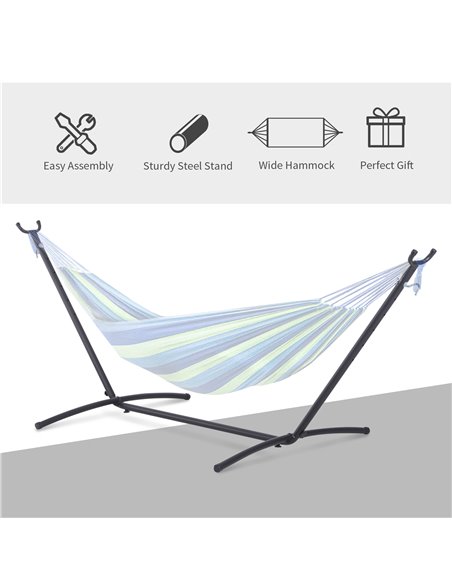 Outsunny 2.8m Extra-long Universal Hammock Stand, Metal Frame - Stand Only - pic 12734 | FastDaddyshop