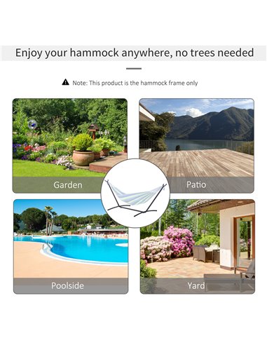 Outsunny 2.8m Extra-long Universal Hammock Stand, Metal Frame - Stand Only