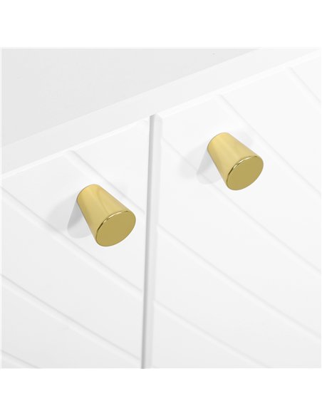 HOMCOM Elegant Two-Cupboard Sideboard - White/Gold-Tone - pic 127352 | FastDaddyshop