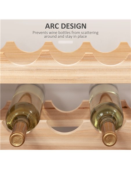 HOMCOM Three-Tier, 36 Bottle Wooden Wine Rack - Natural - pic 127375 | FastDaddyshop