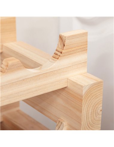 HOMCOM Three-Tier, 36 Bottle Wooden Wine Rack - Natural