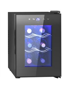 HOMCOM Six Bottle 8-18℃ Countertop Wine Fridge - Black