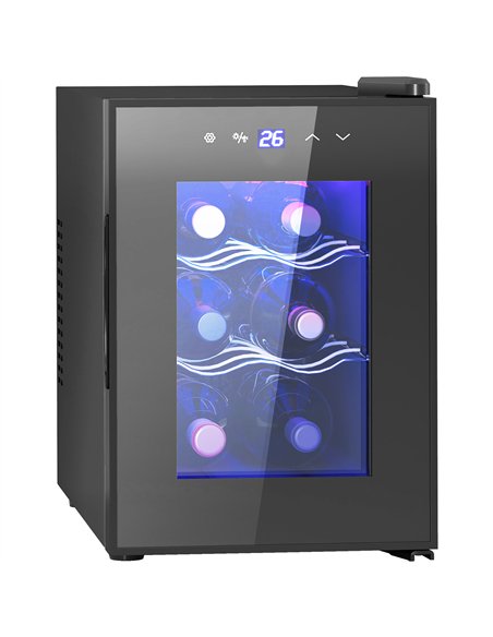 HOMCOM Six Bottle 8-18℃ Countertop Wine Fridge - Black - pic 127389 | FastDaddyshop