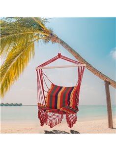 Outsunny Hammock Chair Swing, Colourful Striped 2