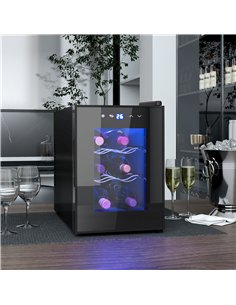 HOMCOM Six Bottle 8-18℃ Countertop Wine Fridge - Black 2