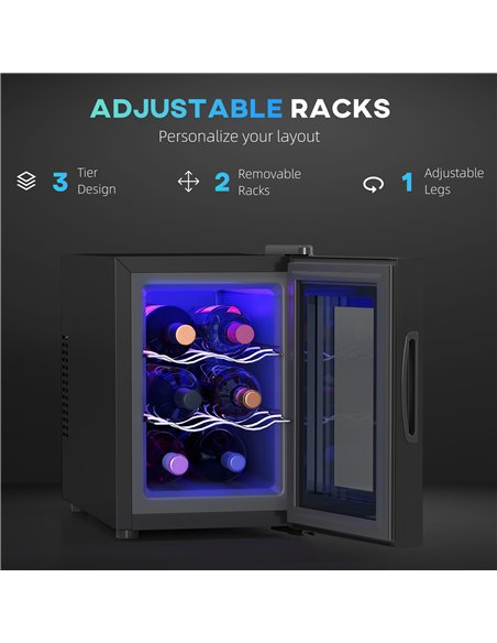 HOMCOM Six Bottle 8-18℃ Countertop Wine Fridge - Black - pic 127394 | FastDaddyshop