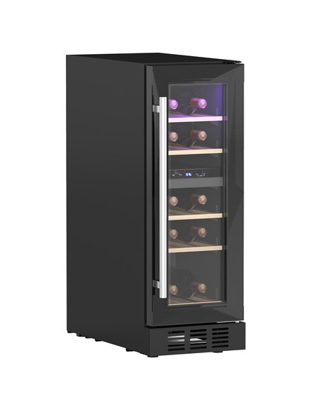 HOMCOM 16 Bottle Dual Zone 5-18℃ Wine Fridge - Black - pic 127407 | FastDaddyshop