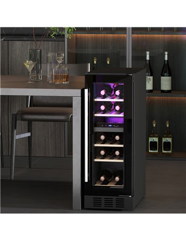 HOMCOM 16 Bottle Dual Zone 5-18℃ Wine Fridge - Black