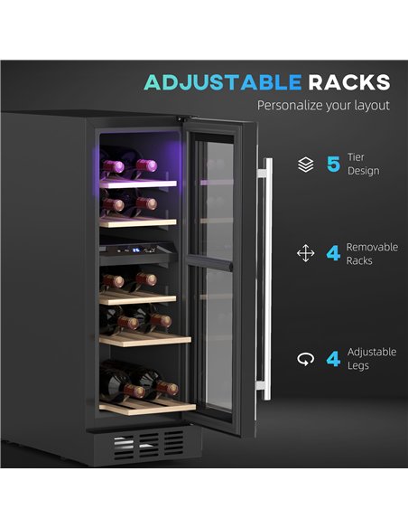 HOMCOM 16 Bottle Dual Zone 5-18℃ Wine Fridge - Black - pic 127413 | FastDaddyshop